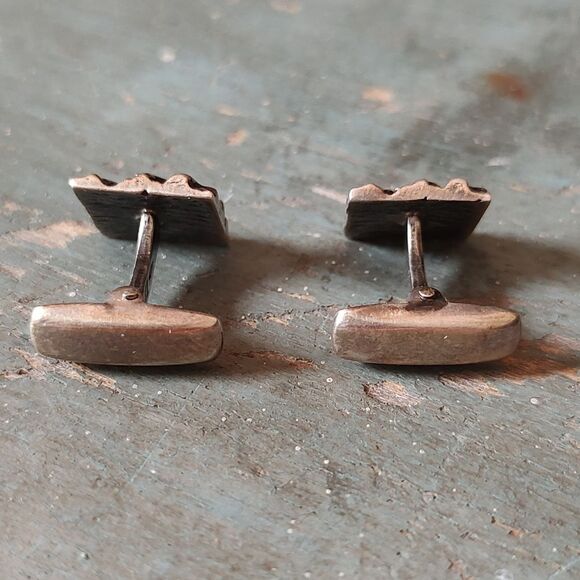 RARE Vintage Modernist 900 Silver Antonio Belgiorno Buenos Aires Cufflin… - Picture 9 of 11